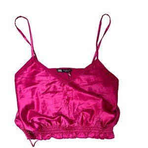 Zara Silky Royal Pink Tank Top Size Large